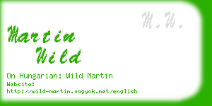 martin wild business card